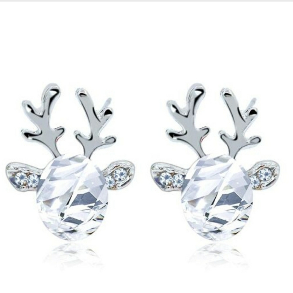 Rhinestone reindeer earrings